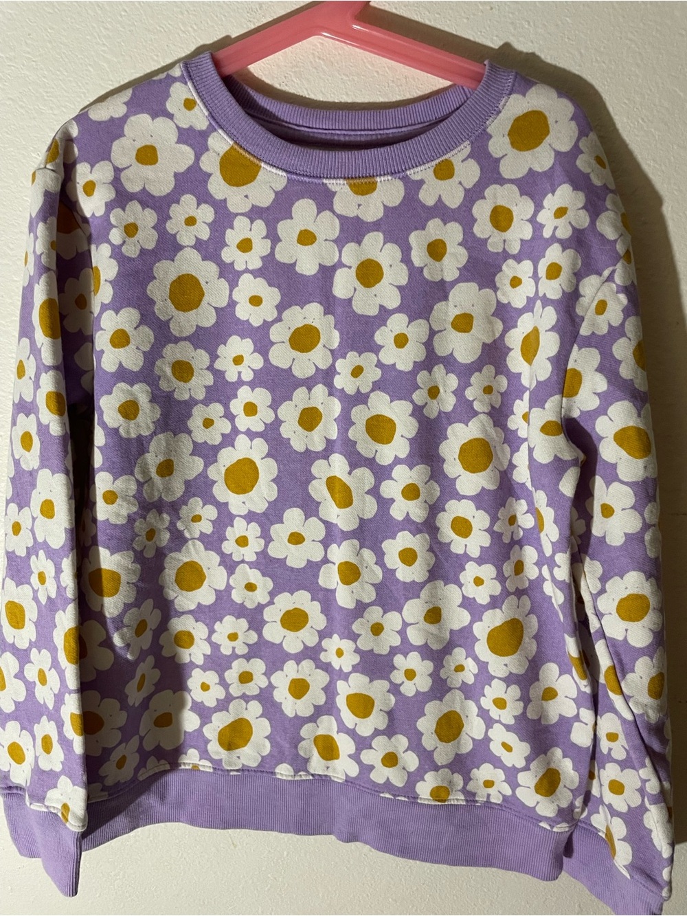 Cat & Jack Purple Daisy Print Crewneck Sweatshirt